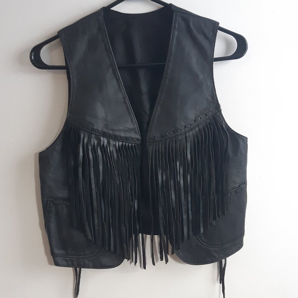 Leather Fringe Vest / Bolero - Boys Western / Cowboy Style
